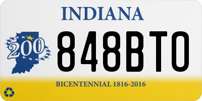 IN license plate 848BTO