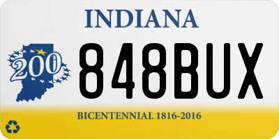 IN license plate 848BUX