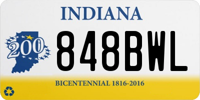 IN license plate 848BWL