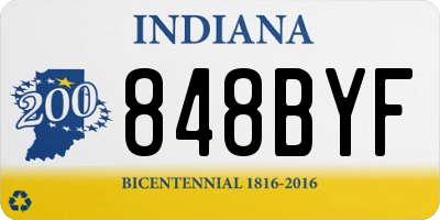 IN license plate 848BYF