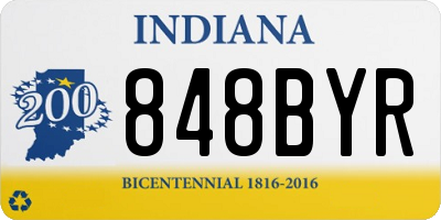 IN license plate 848BYR