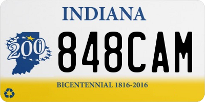 IN license plate 848CAM