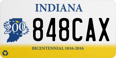 IN license plate 848CAX