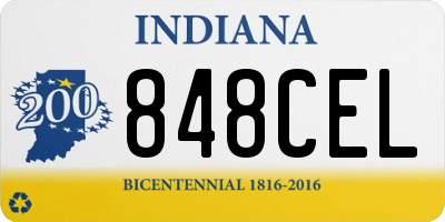 IN license plate 848CEL
