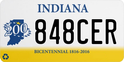 IN license plate 848CER