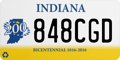IN license plate 848CGD