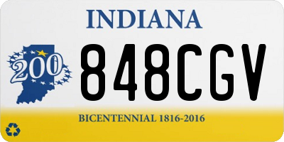 IN license plate 848CGV