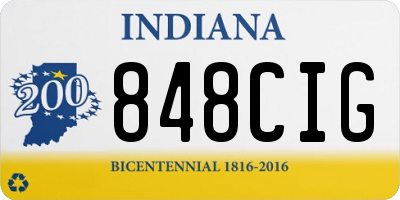 IN license plate 848CIG