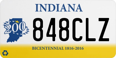 IN license plate 848CLZ
