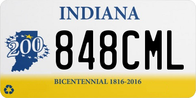 IN license plate 848CML