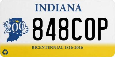 IN license plate 848COP