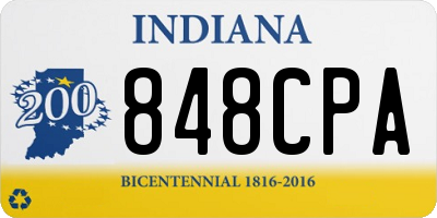 IN license plate 848CPA