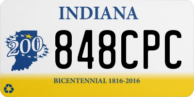 IN license plate 848CPC