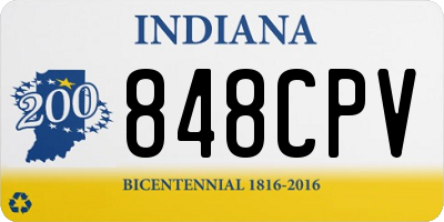IN license plate 848CPV