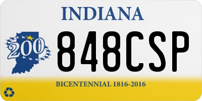 IN license plate 848CSP