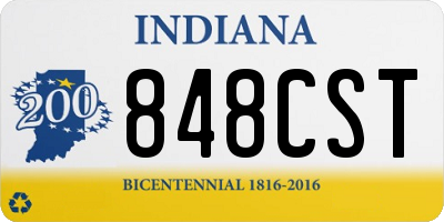 IN license plate 848CST