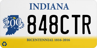 IN license plate 848CTR