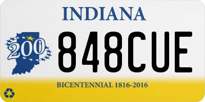 IN license plate 848CUE