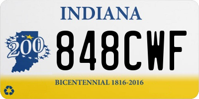IN license plate 848CWF