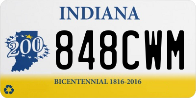 IN license plate 848CWM