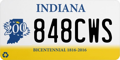 IN license plate 848CWS
