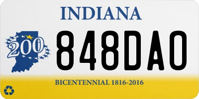 IN license plate 848DAO