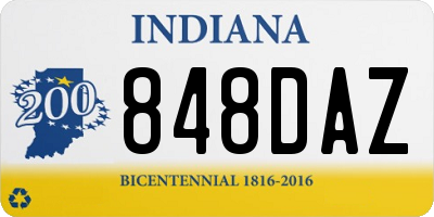 IN license plate 848DAZ