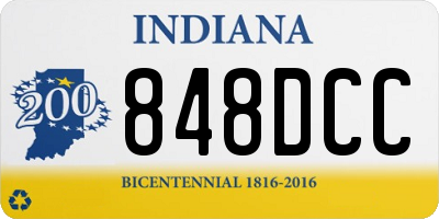 IN license plate 848DCC