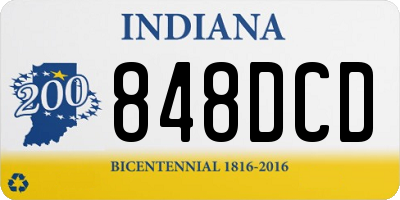 IN license plate 848DCD