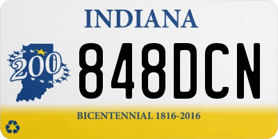 IN license plate 848DCN