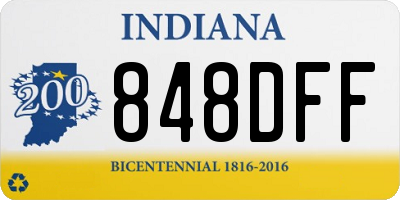IN license plate 848DFF