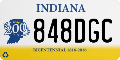 IN license plate 848DGC