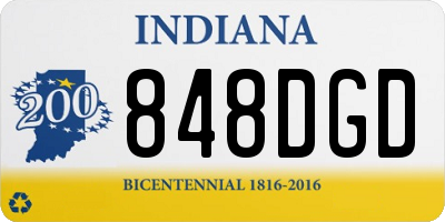 IN license plate 848DGD