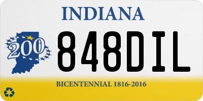 IN license plate 848DIL
