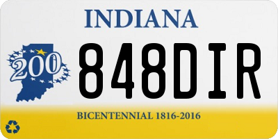 IN license plate 848DIR