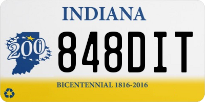 IN license plate 848DIT