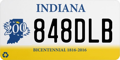 IN license plate 848DLB