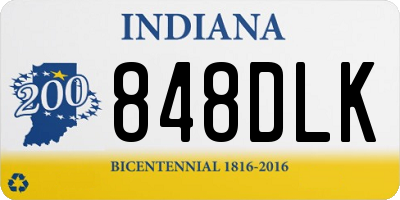 IN license plate 848DLK