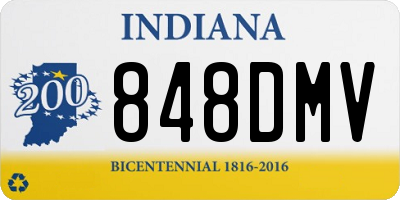 IN license plate 848DMV