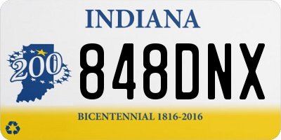 IN license plate 848DNX