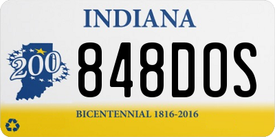 IN license plate 848DOS