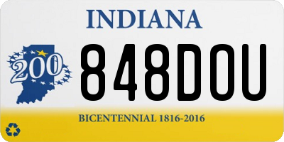 IN license plate 848DOU