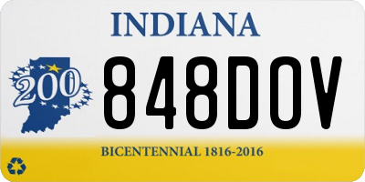 IN license plate 848DOV