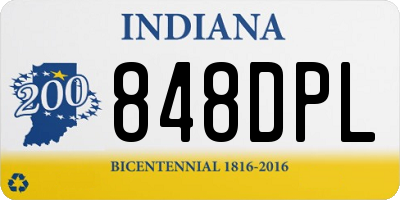 IN license plate 848DPL