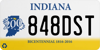 IN license plate 848DST