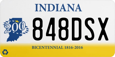 IN license plate 848DSX