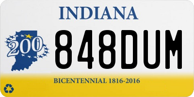 IN license plate 848DUM