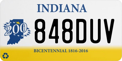 IN license plate 848DUV