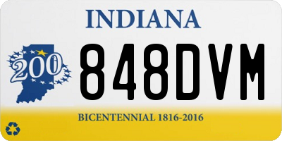 IN license plate 848DVM