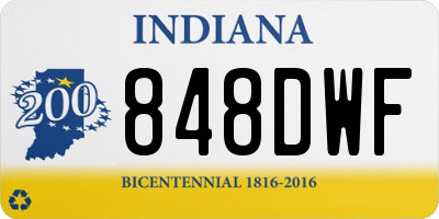 IN license plate 848DWF